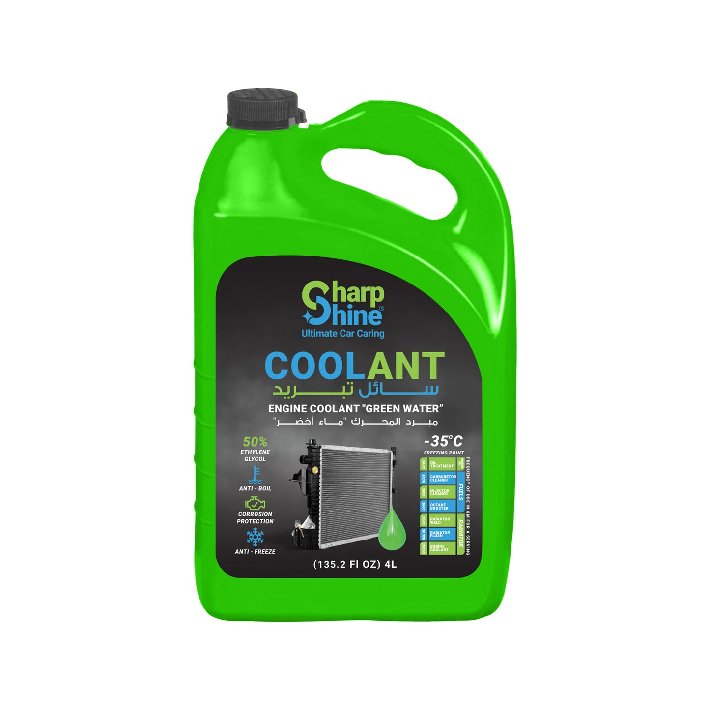 Sharp Shine Coolant (Green Water) - 4 Litre