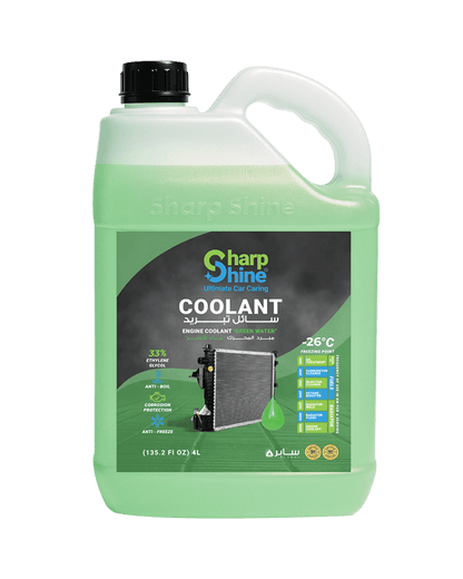 Sharp Shine Engine Coolant - Green water (33% Concentration) - 4 Litres