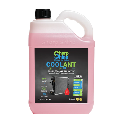 Sharp Shine Engine Coolant - Red water (50% Concentration) - 4 Litres