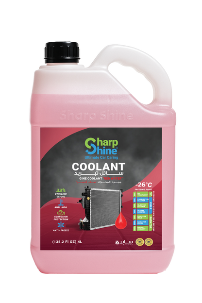 Sharp Shine Engine Coolant - Red water (33% Concentration) - 4 Litres