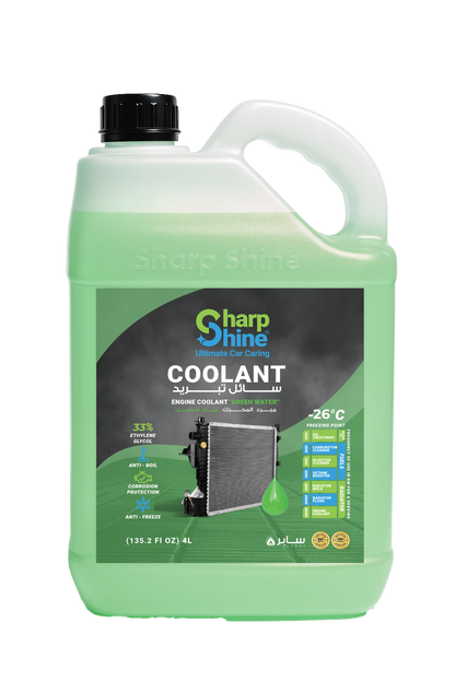 Sharp Shine Engine Coolant - Green water (33% Concentration) - 4 Litres