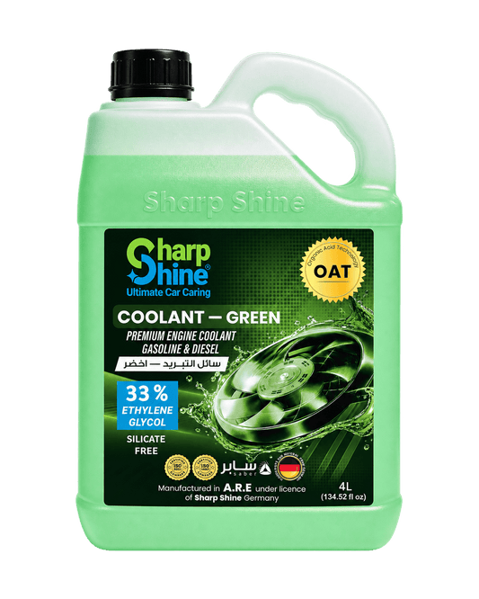 Sharp Shine Engine Coolant - Green water (33% Concentration) - 4 Litres